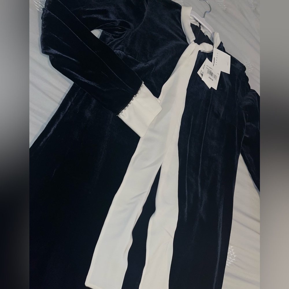 Sandro Black Velvet Dress